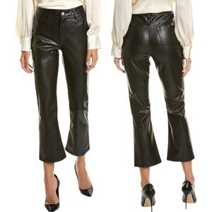 Joe’s Jeans Mid-Rise Faux Leather Black Crop Bootcut Jean